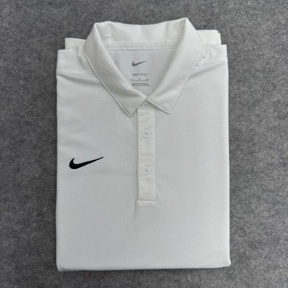 NIKE Golf Dri-Fit Men's Activewear Top Tennis Golf Pickleball, White Size S, NEW - Picture 10 of 11